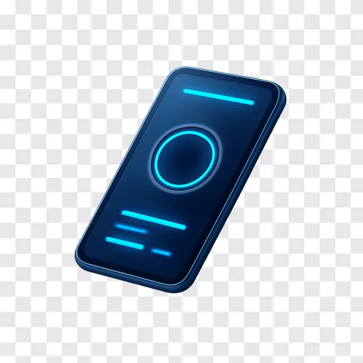 Futuristic Smartphone Mockup PNG Transparent Background