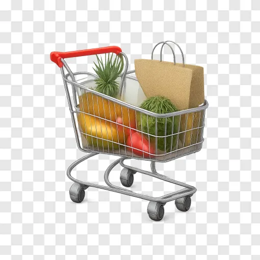 Shopping Cart And Retail Grocery PNG