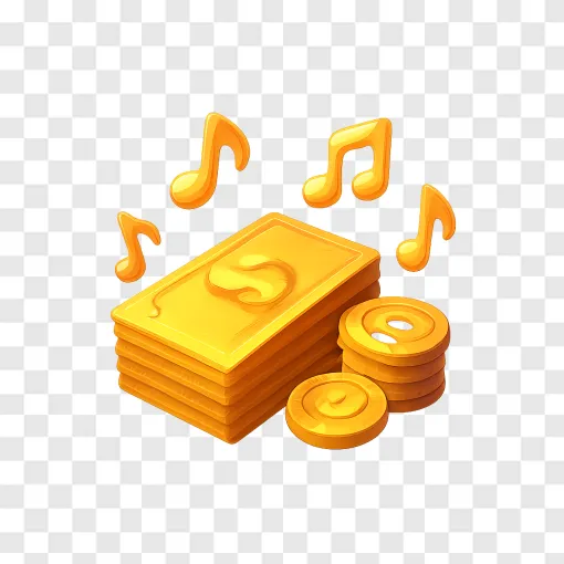 Golden Money Stack PNG Music Visualizer Graphic