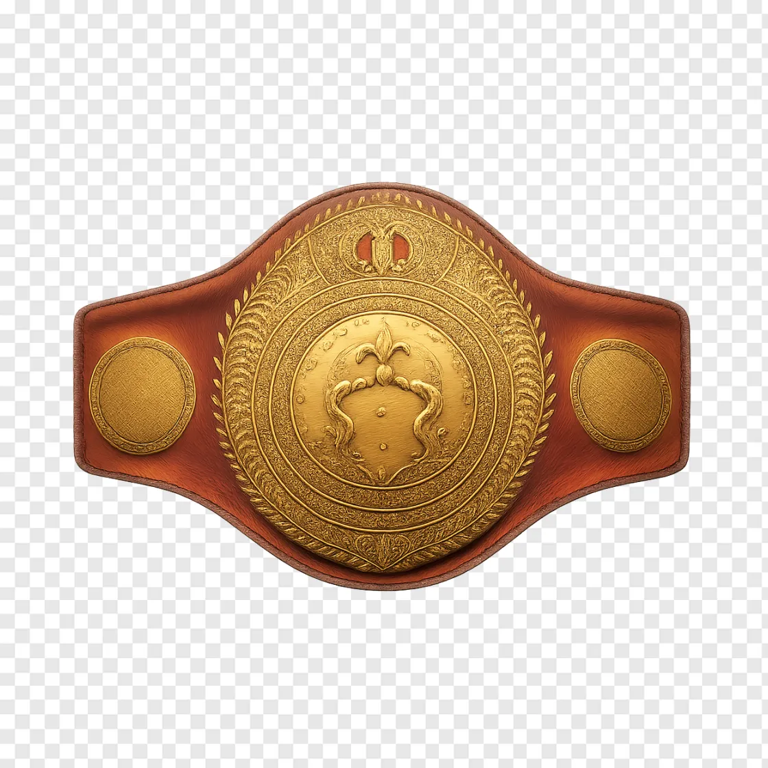 Golden Boxing Championship Belt PNG Image