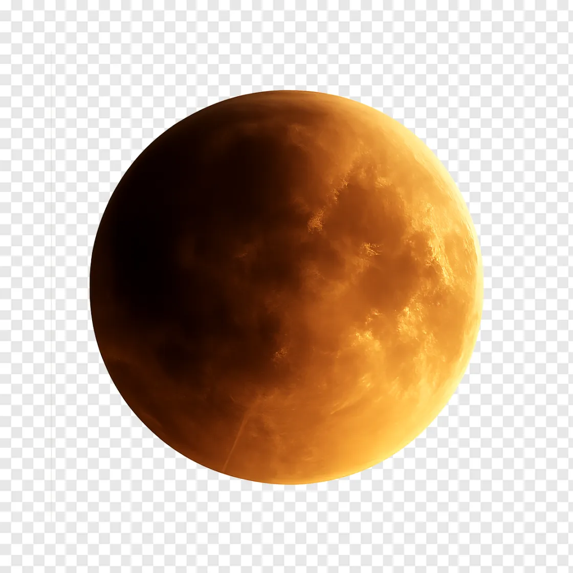 Partial Lunar Eclipse PNG Image With Transparent Background