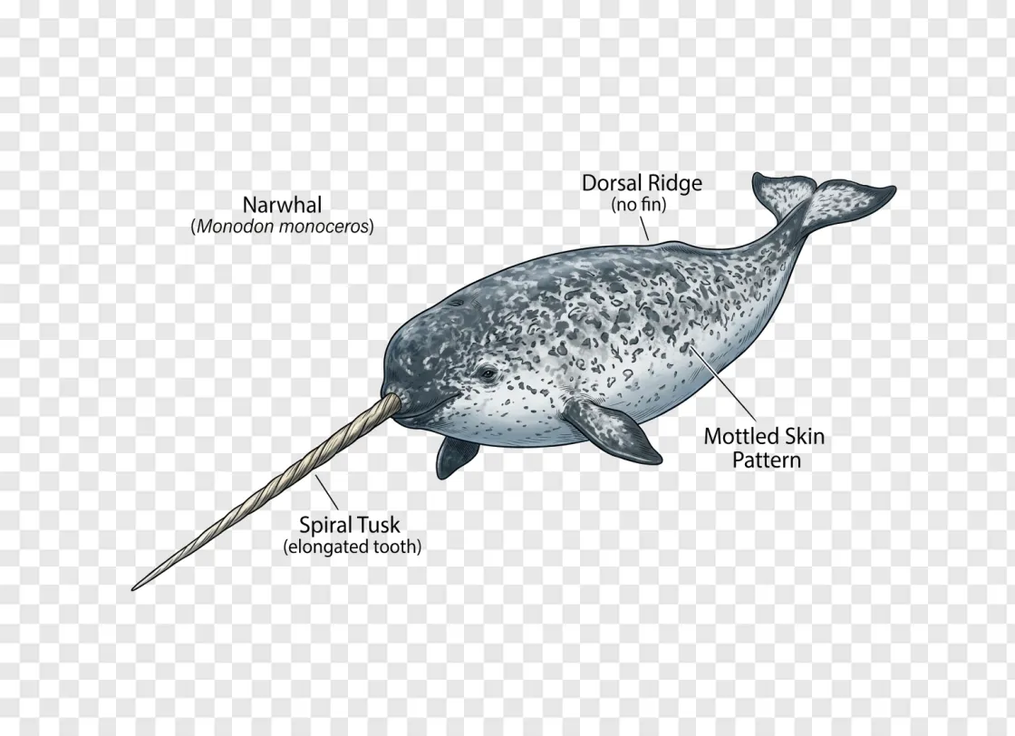 Narwhal Tusk PNG Transparent Background