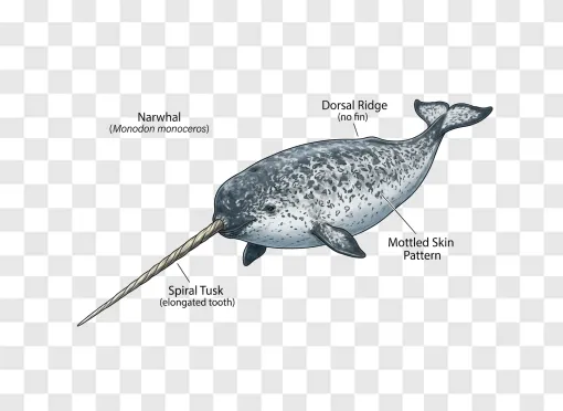 Narwhal Tusk PNG Transparent Background