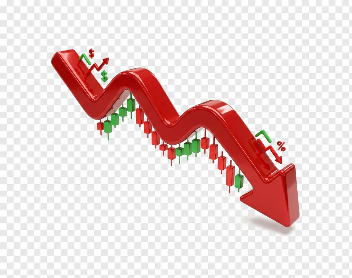 Stock Market Down Arrow PNG Transparent Image