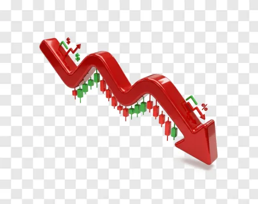 Stock Market Down Arrow PNG Transparent Image