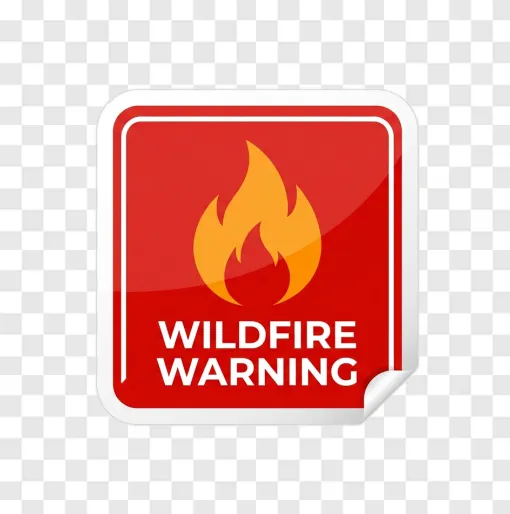 Wildfire Warning Icon PNG Transparent Background