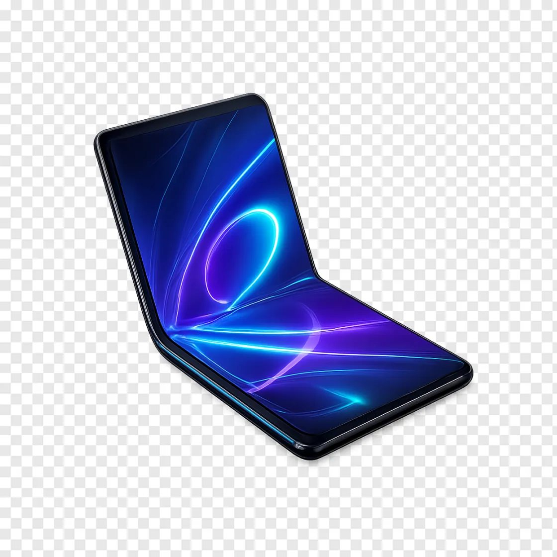 Futuristic Foldable Smartphone PNG Image For Tech Design