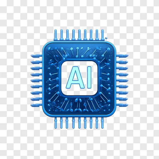 Futuristic AI Chip PNG Transparent Background