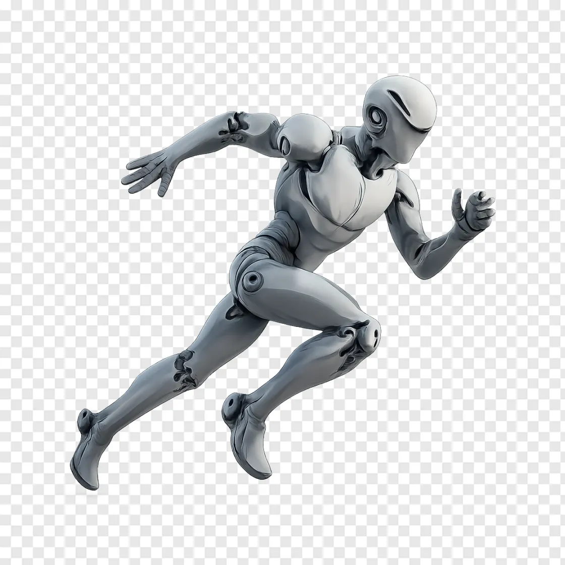 Humanoid Robot Running PNG Transparent Background
