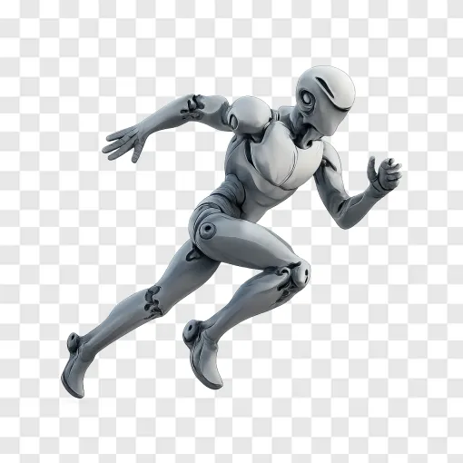 Humanoid Robot Running PNG Transparent Background