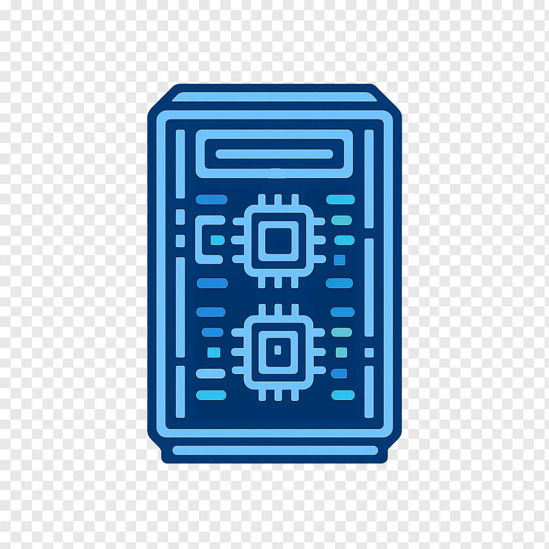 Futuristic AI Server Rack PNG For Tech Designs