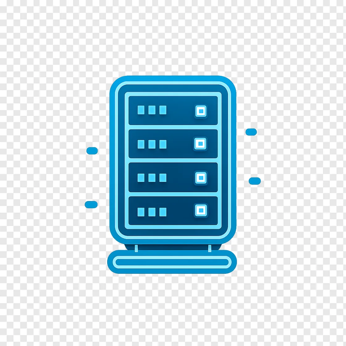 Futuristic Data Center Server Rack PNG