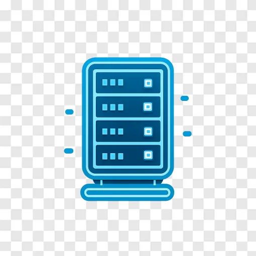 Futuristic Data Center Server Rack PNG