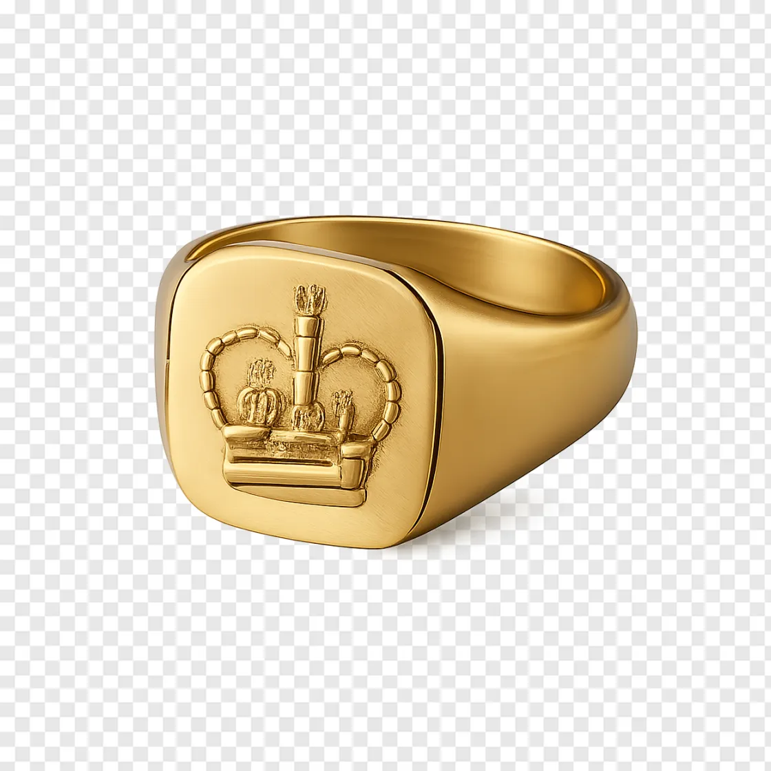 The Gentlemen Crown Signet Ring PNG