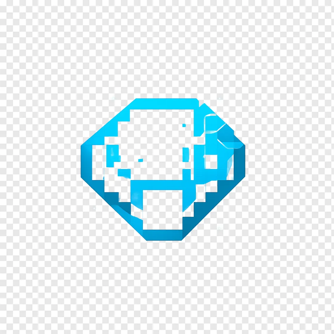 Glowing Blue Diamond PNG Image