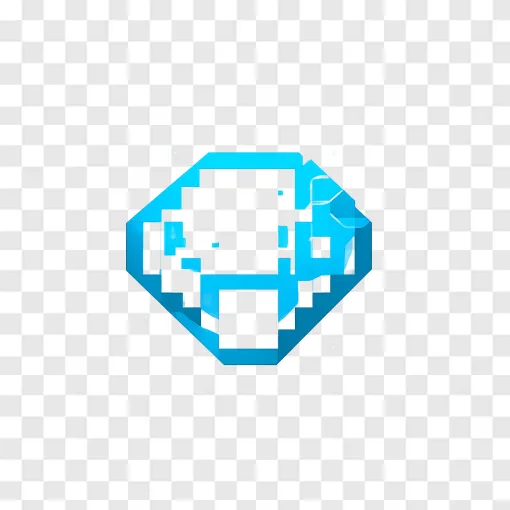 Glowing Blue Diamond PNG Image