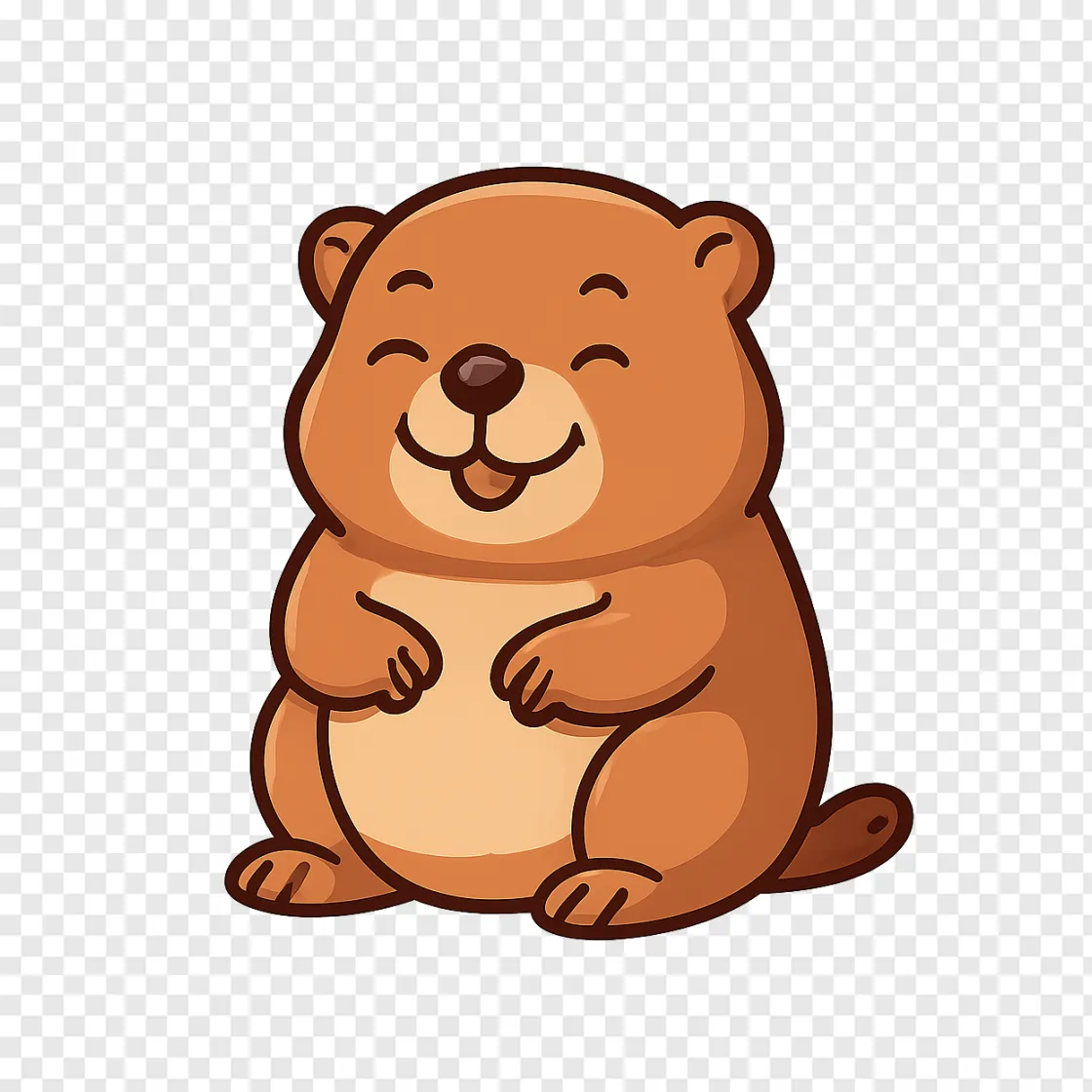 Fat Marmot PNG Cute Animal Graphic