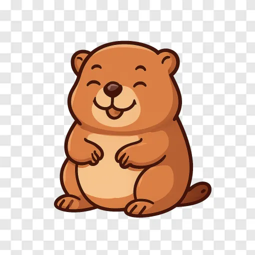 Fat Marmot PNG Cute Animal Graphic