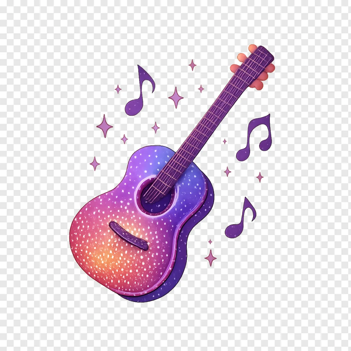 Sparkling Acoustic Guitar Music PNG