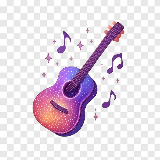 Sparkling Acoustic Guitar Music PNG
