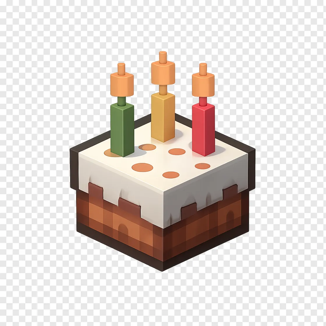 Minecraft Birthday Cake PNG Transparent Background