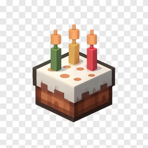 Minecraft Birthday Cake PNG Transparent Background