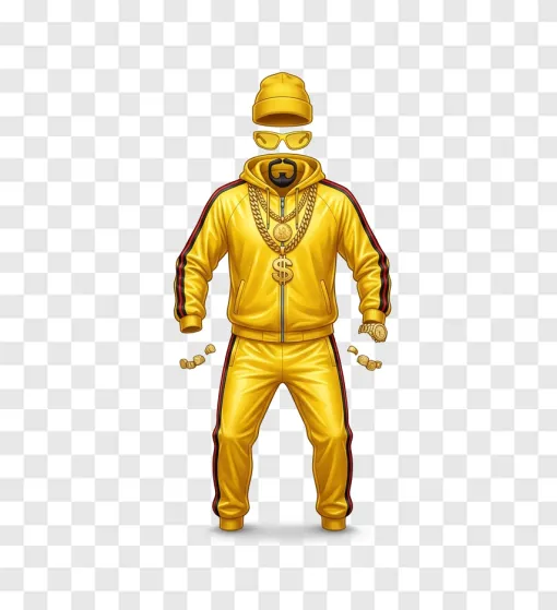 Yellow Tracksuit And Sunglasses PNG Transparent Image