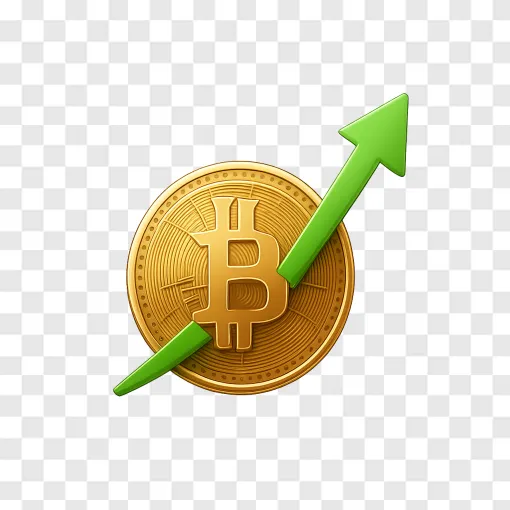 Bitcoin Rising PNG Icon For Crypto Design