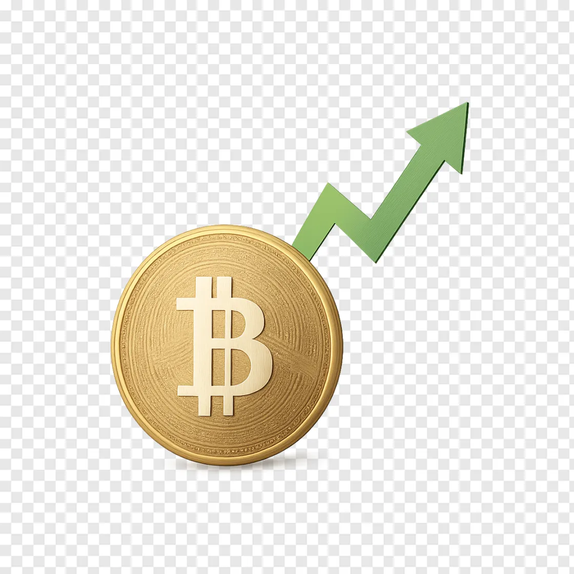 Bitcoin Price And Stock Market PNG Graphic