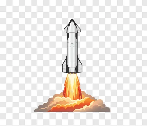 Space Rocket Launch PNG Image With Transparent Background
