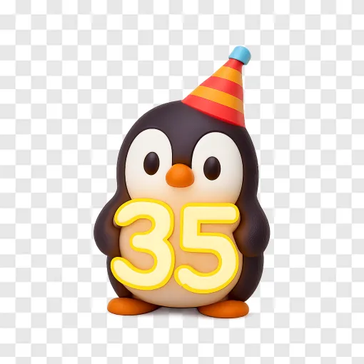 Happy 35th Birthday Linux PNG Icon