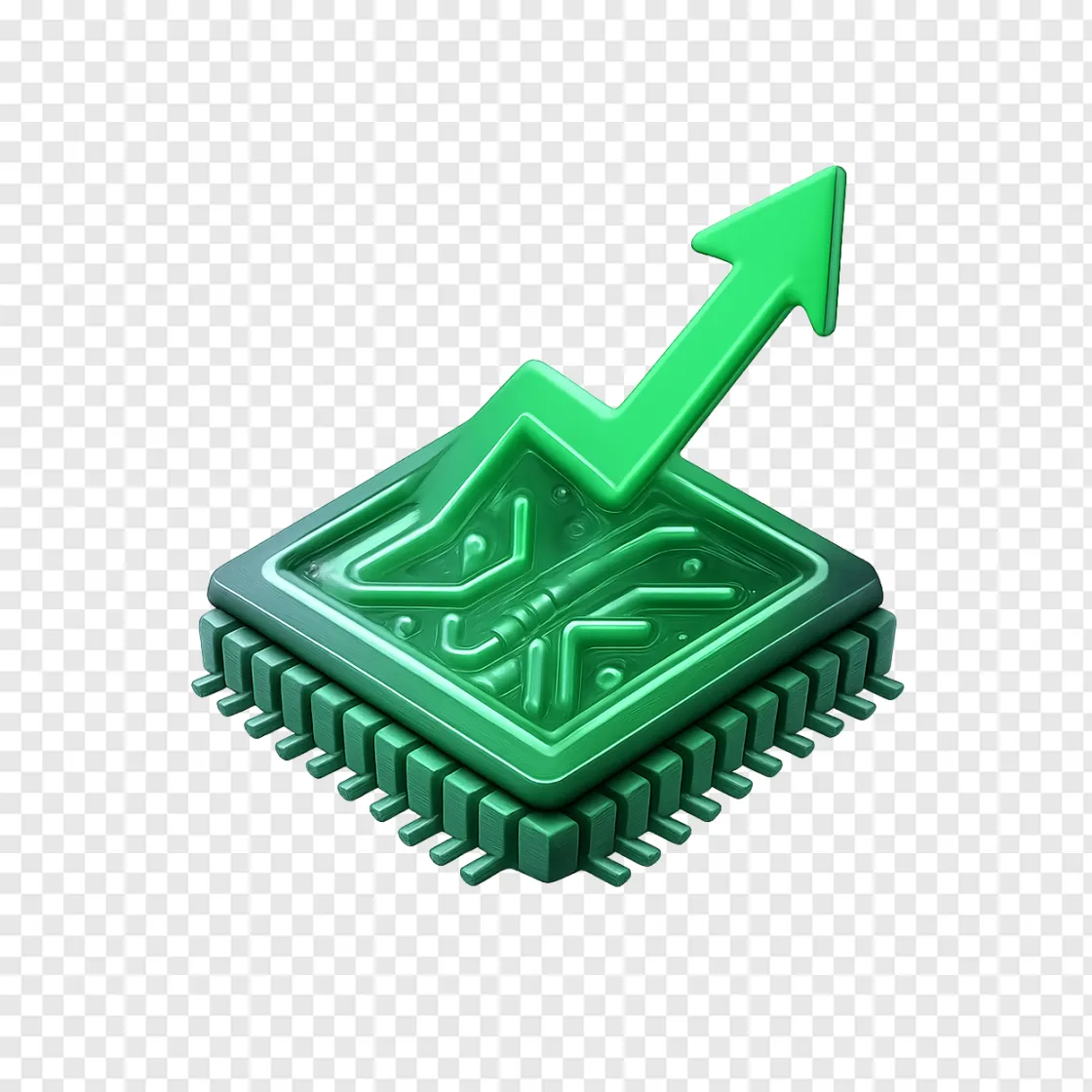 Nvidia Stock And Tech Chip PNG Image For Financial Presentations