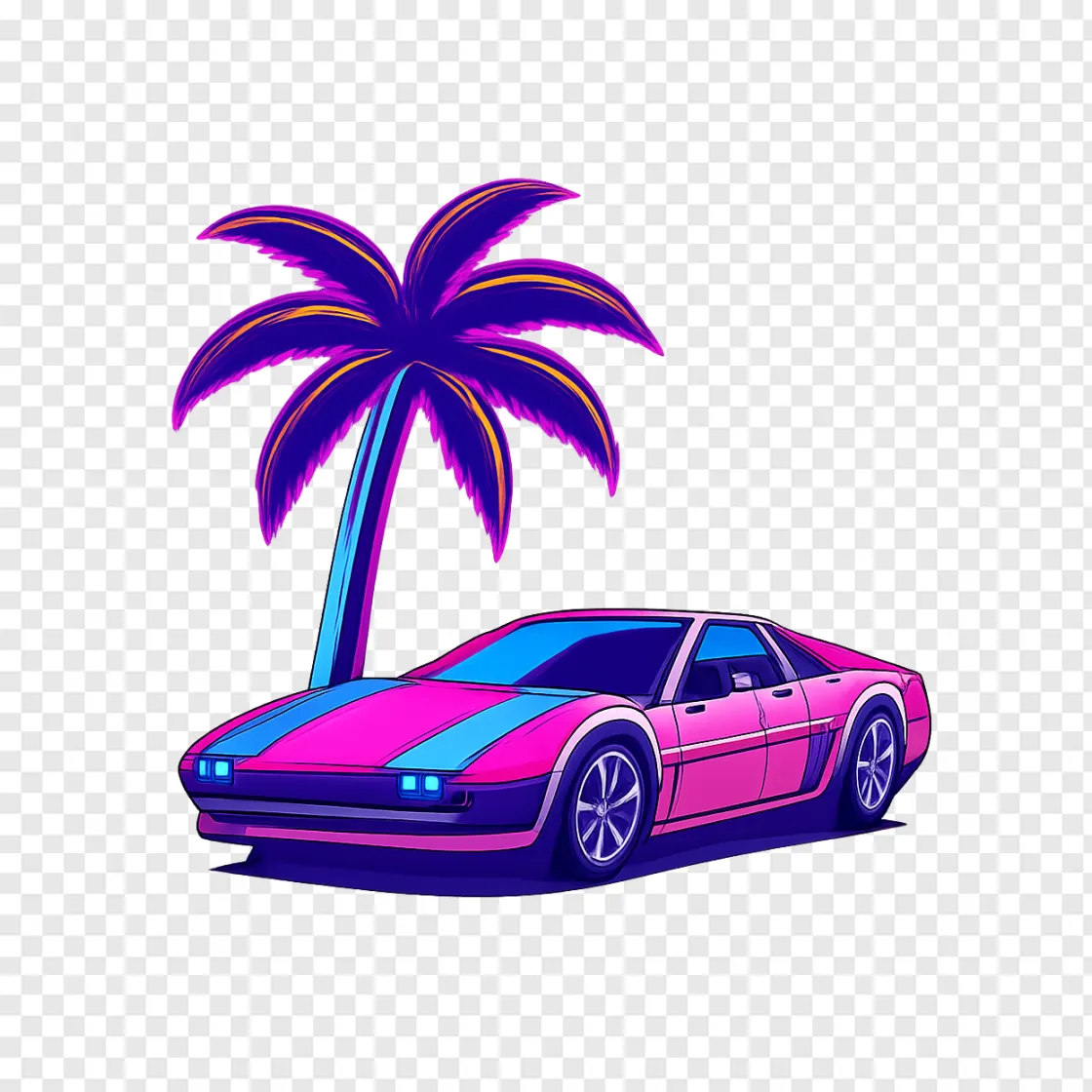 GTA 6 Neon Palm Tree Aesthetic PNG