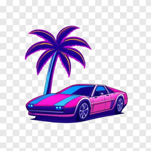 GTA 6 Neon Palm Tree Aesthetic PNG
