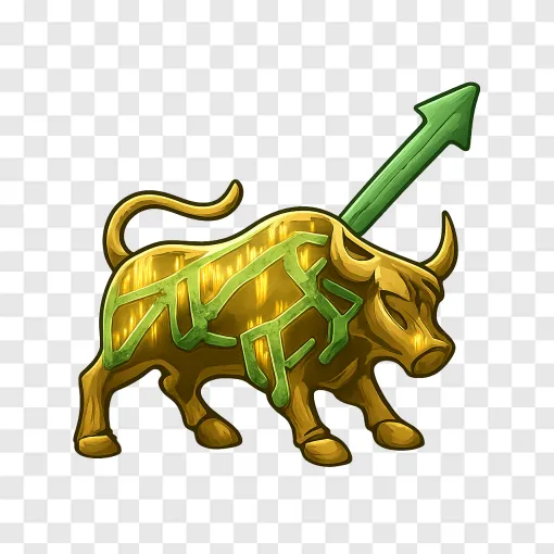 Wall Street Bull And Tech Stock PNG Image For Financial Design