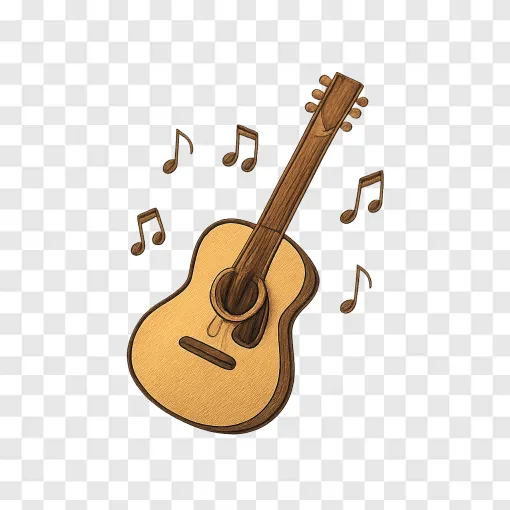 Country Music Acoustic Guitar PNG For Design