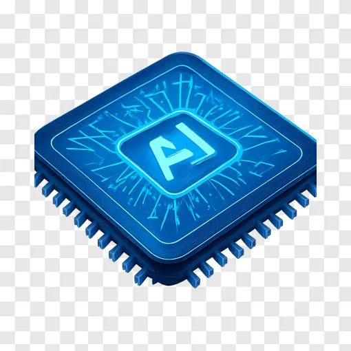 Futuristic AI Microchip PNG Transparent Image