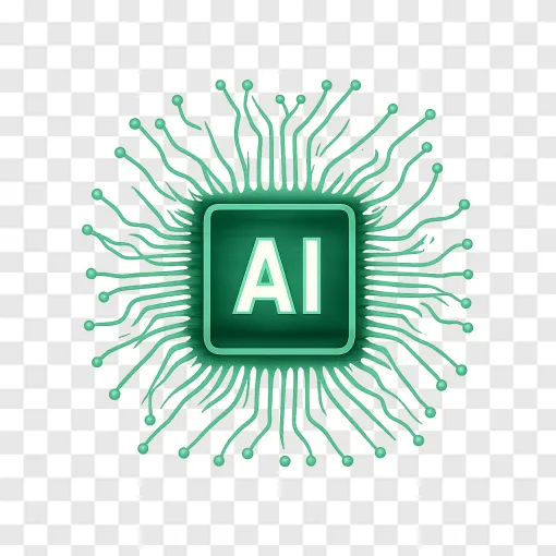 Futuristic AI Microchip PNG Transparent Image