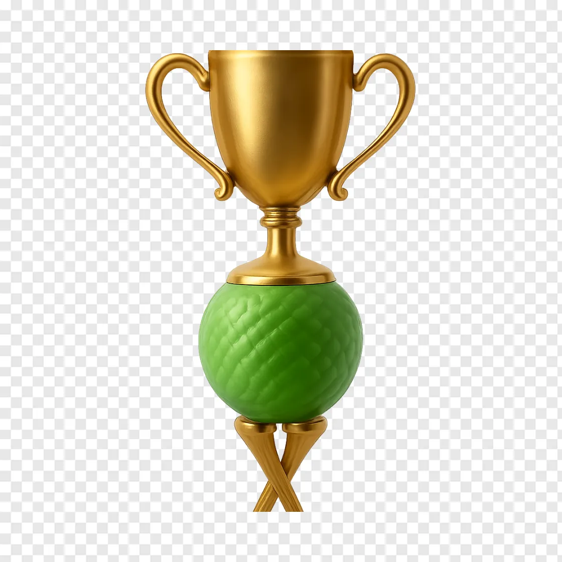 Golden Golf Trophy PNG Image For Sports Design