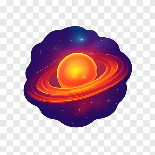Exoplanet Forming In Space Protoplanetary Disk PNG