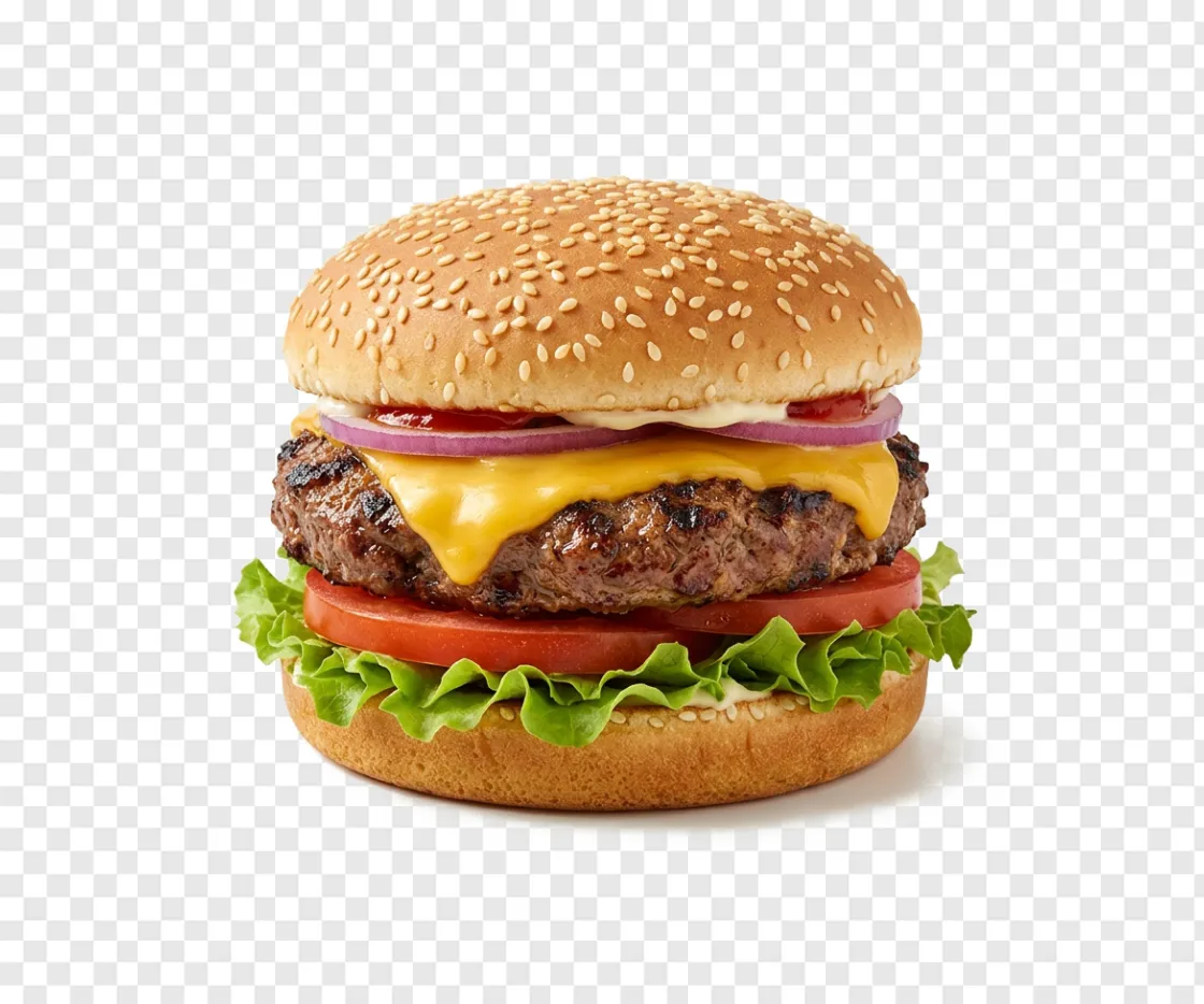 Juicy Hamburger PNG Transparent Image
