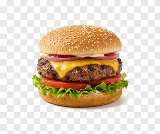 Juicy Hamburger PNG Transparent Image