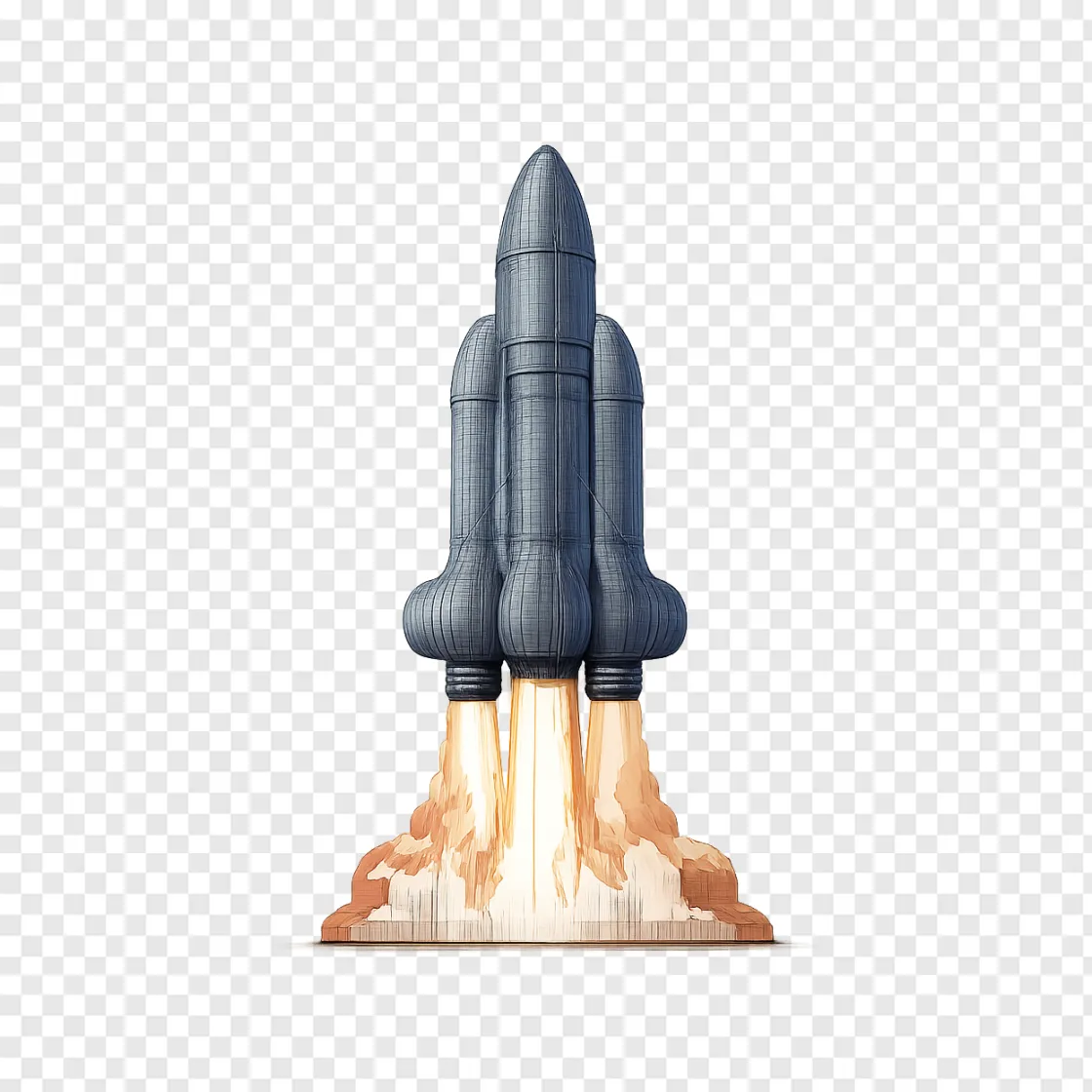 Starship Heavy Rocket PNG Vector Graphic