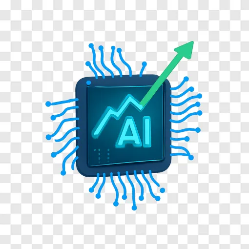 Nvidia AI Microchip And Stock Chart PNG For Tech Designs