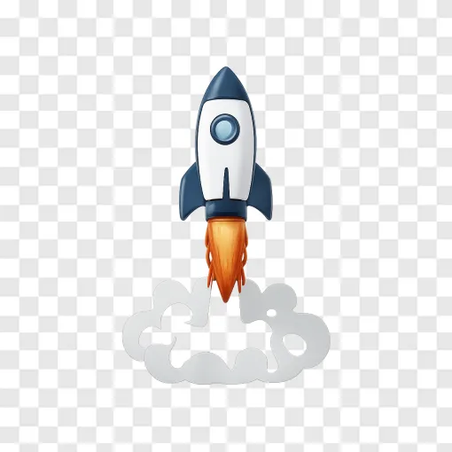 Futuristic Rocket Ship Launch PNG