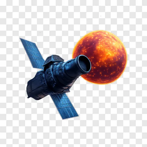 Futuristic Space Telescope PNG Transparent Background