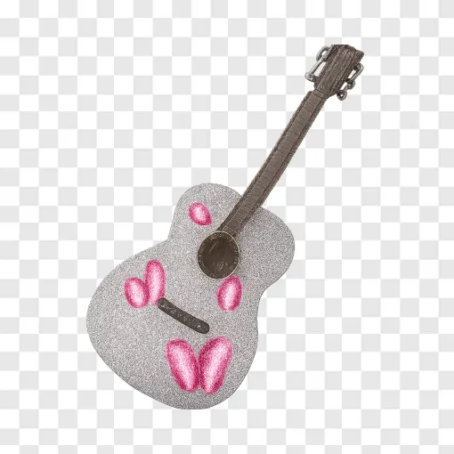 Glittery Country Guitar PNG For Music Designs