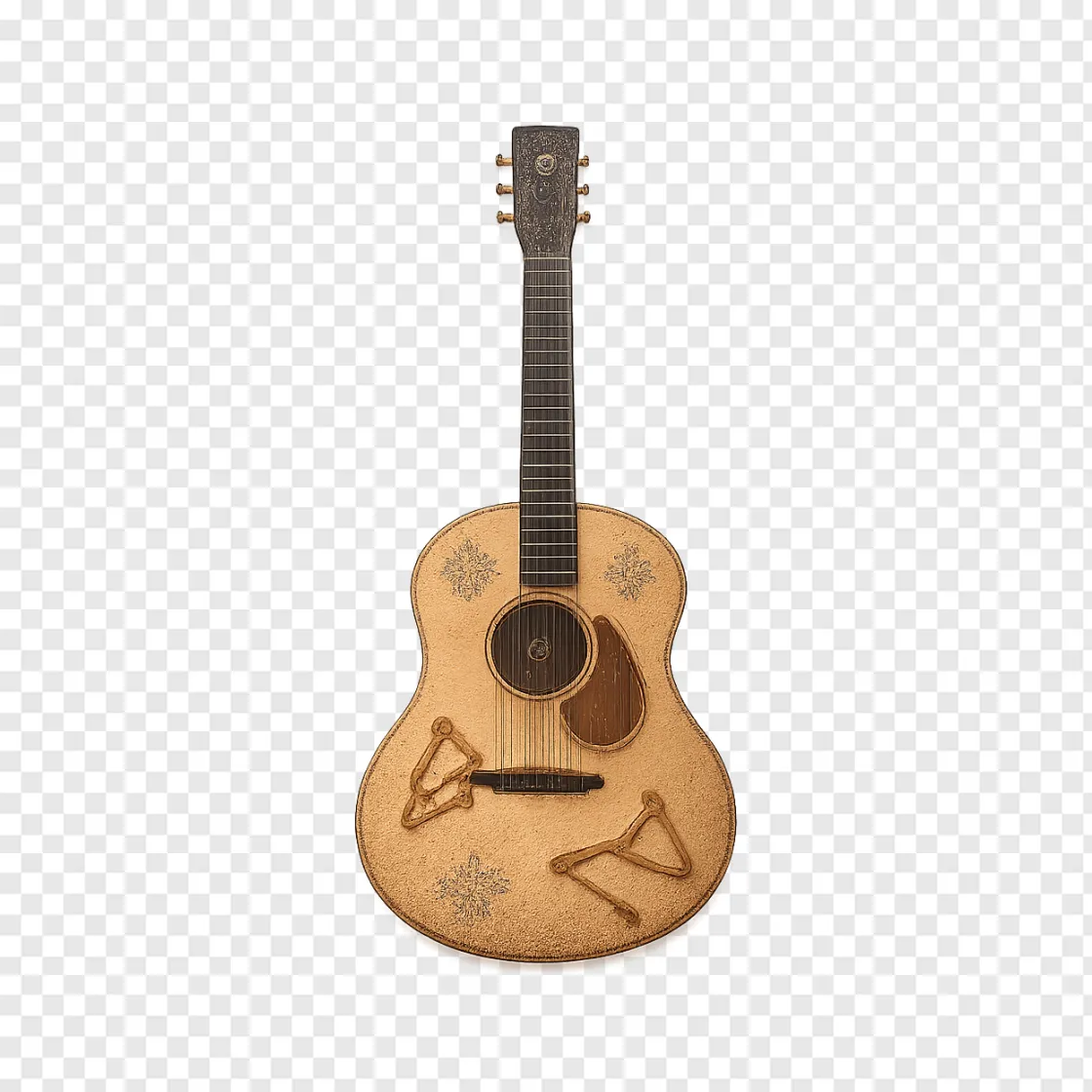 Vintage Country Guitar And Butterfly PNG For Music Lovers