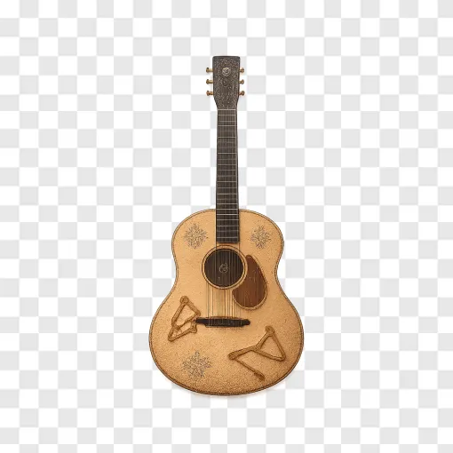 Vintage Country Guitar And Butterfly PNG For Music Lovers