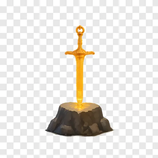 Magical Fantasy Sword PNG Icon For Gamers